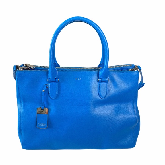 Lauren Ralph Lauren Handbags - LRL Ralph Lauren ♔ Newbury Double Zip Large Leather Satchel Handbag ♔ Pacific